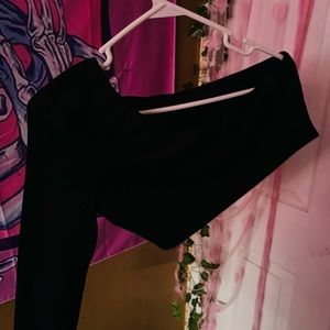 1 sleeve black crop top